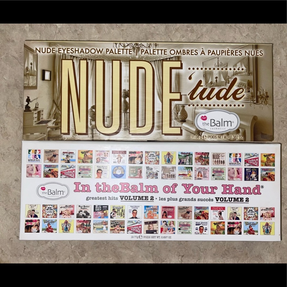 Two Pallettes by The Balm. Nude’Tude & In the Balm of your Hand.